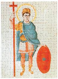 Ludovico Pio enperadorea irudikatzen duen IX.. endeko miniatura. Austriako liburutegi nazioanala.<br><br>